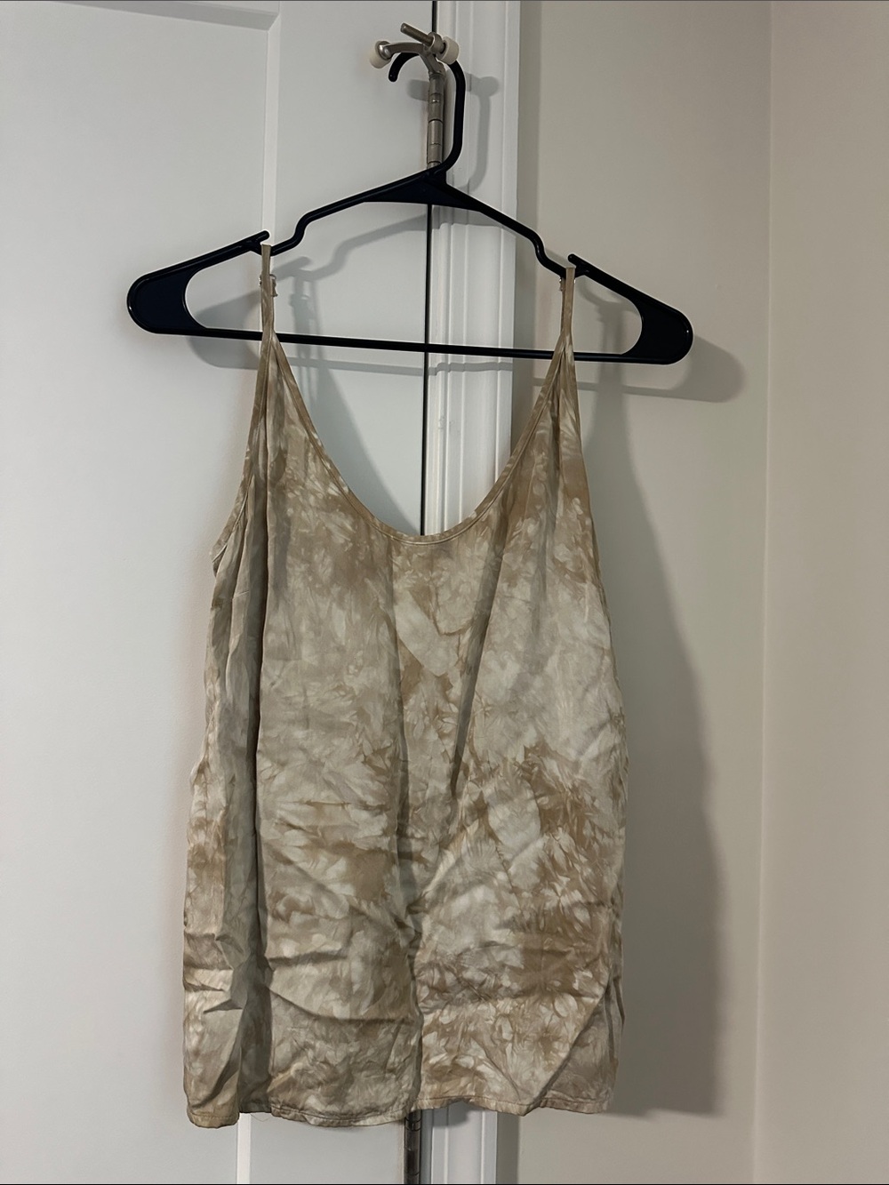 Bella Dahl Beige Tie-Dye Slip Tank Top